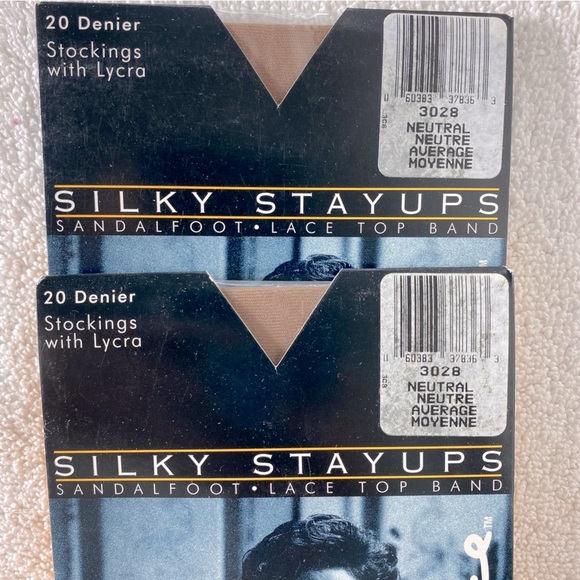 Vintage Presidents Choice Silky Stayups Stockings Pantyhose Neutral x2 - Picture 2 of 6